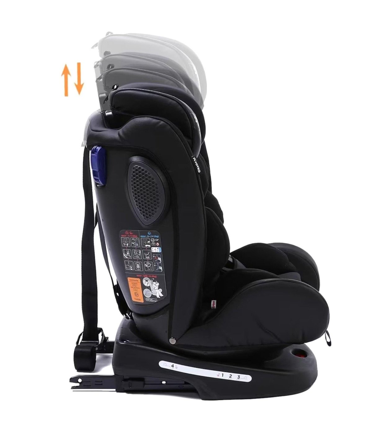 Yoyko Ultimate 360 ° Dönebilir Yatabilir 0-36 Kg Deri Oto Koltuğu ISOFIX/SIP/LATCH Siyah