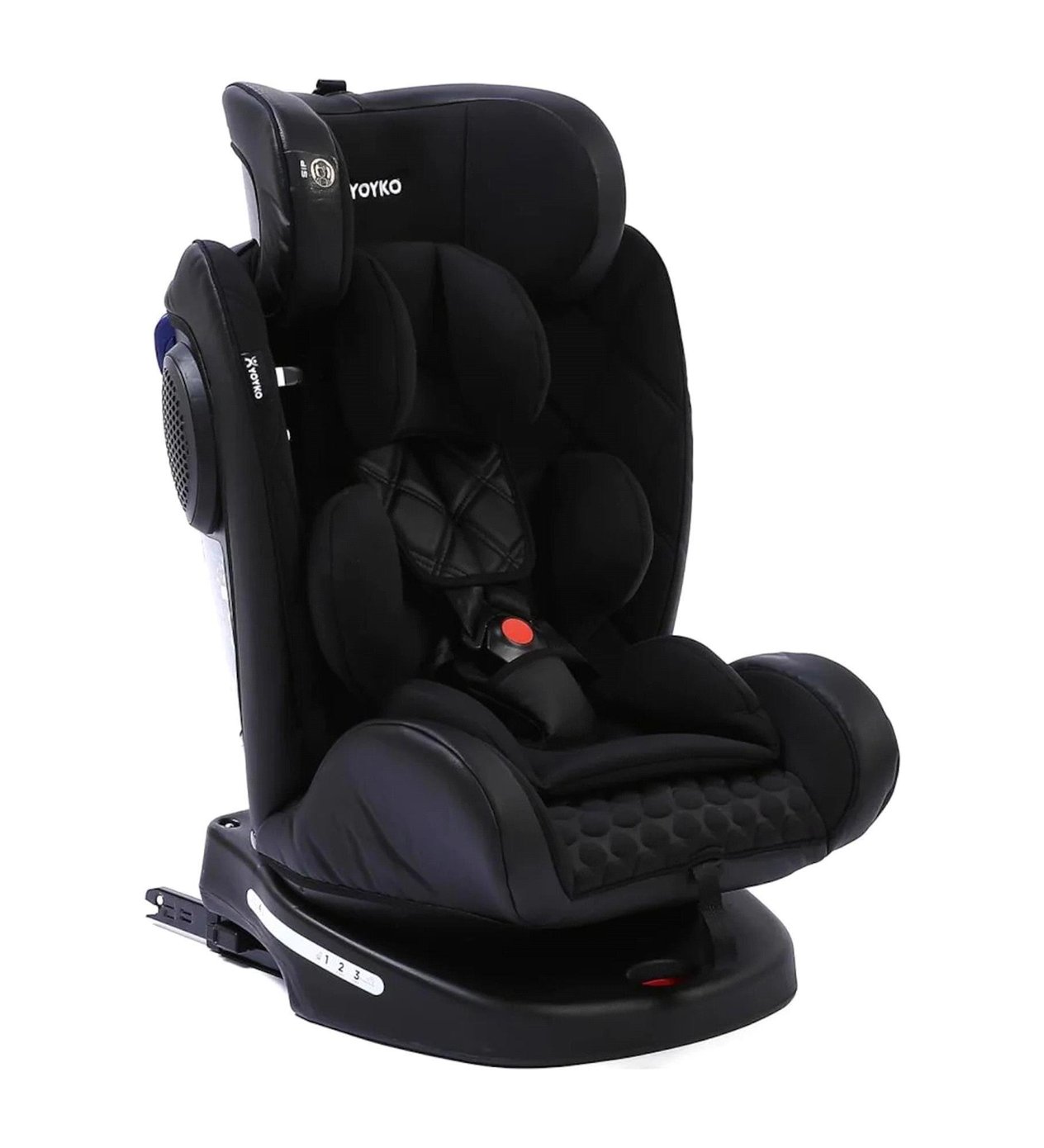 Yoyko Ultimate 360 ° Dönebilir Yatabilir 0-36 Kg Deri Oto Koltuğu ISOFIX/SIP/LATCH Siyah