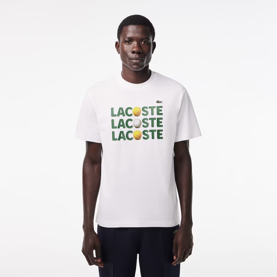 Lacoste Pamuklu Tenis Topu Desenli T-Shırt