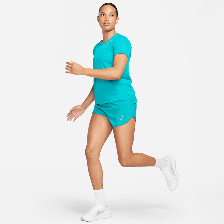 Nike Df Race Top Ss Bisiklet Yaka Normal Kalıp Düz Kadın Üstü