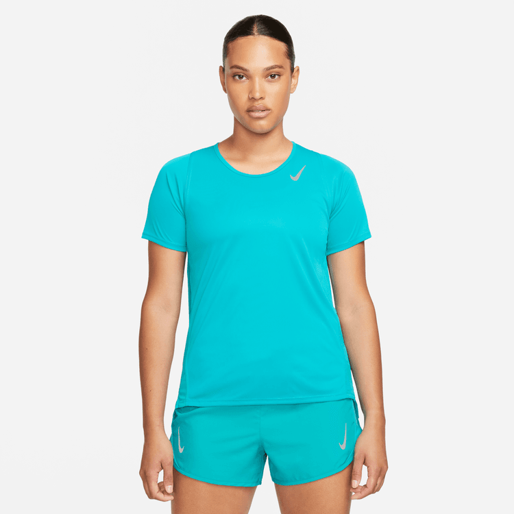 Nike Df Race Top Ss Bisiklet Yaka Normal Kalıp Düz Kadın Üstü
