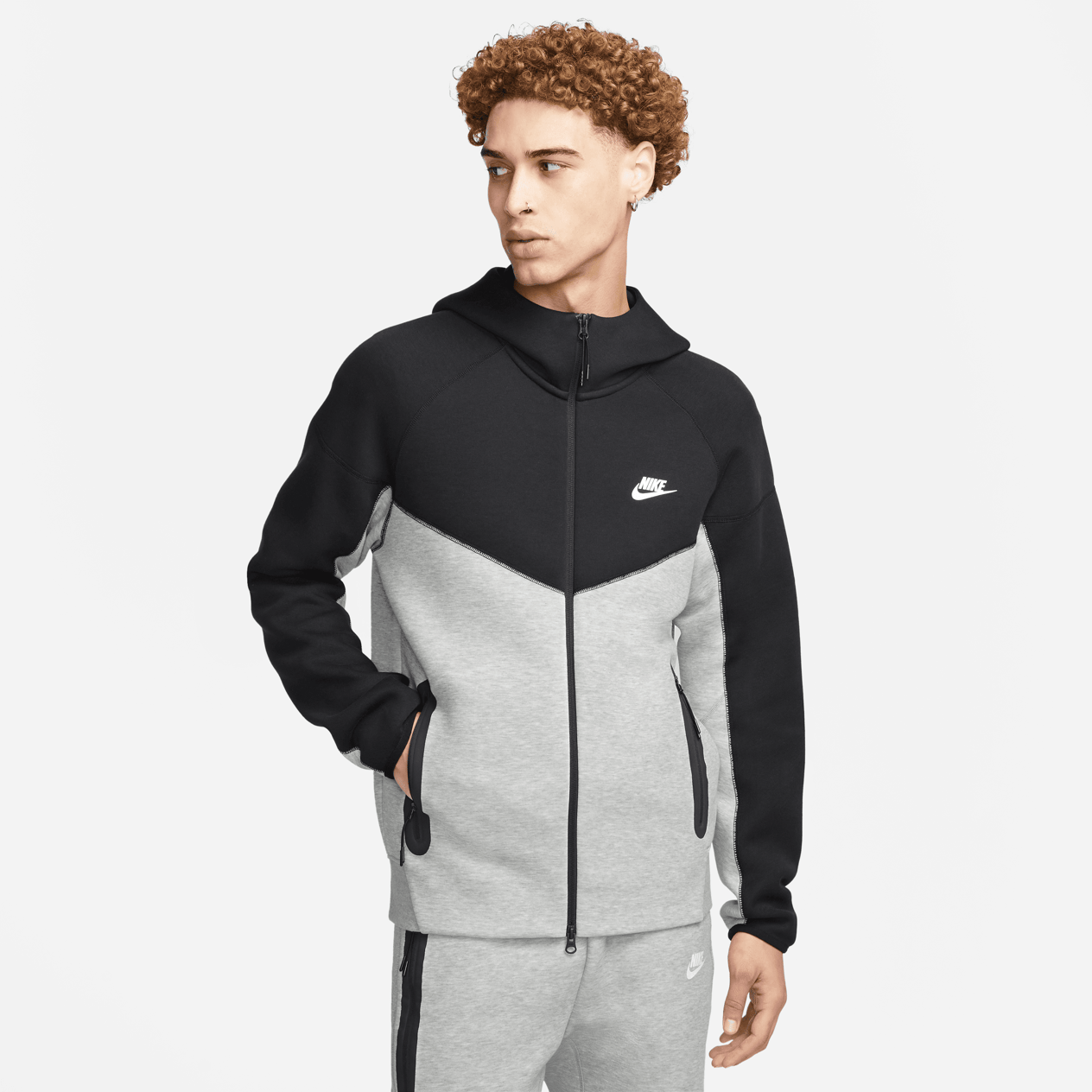 Nike Tech Fleece Tam Boy Fermuarlı Windrunner Erkek Kapüşonlu Üstü