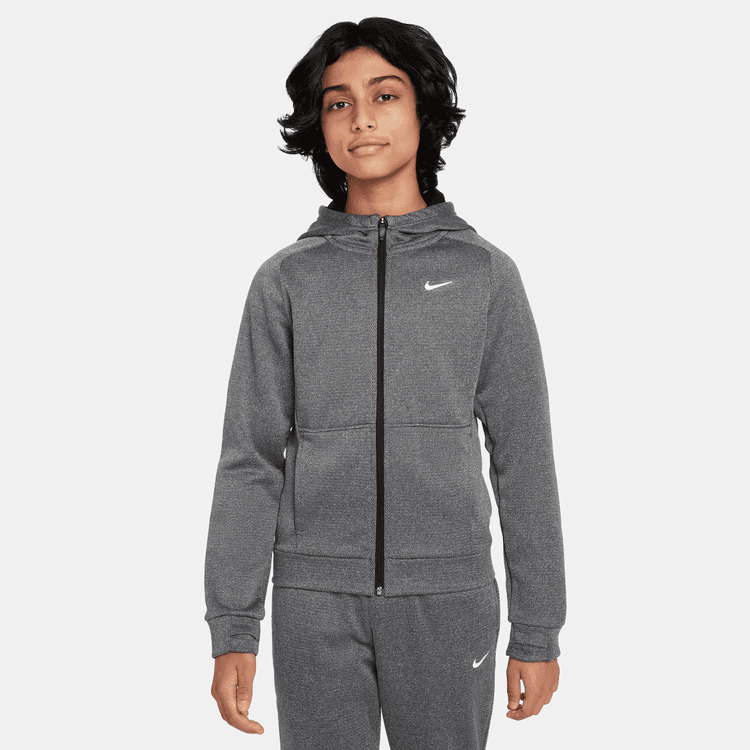 Nike Therma-FIT Tam Boy Fermuarlı Genç Çocuk Kapüşonlu Üstü