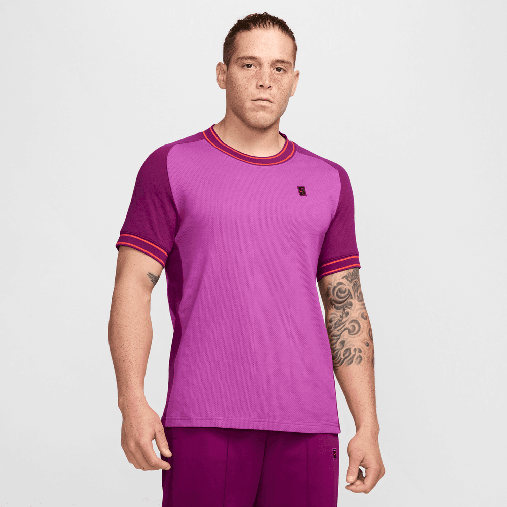 NikeCourt Heritage Kısa Kollu Erkek Tenis Üstü
