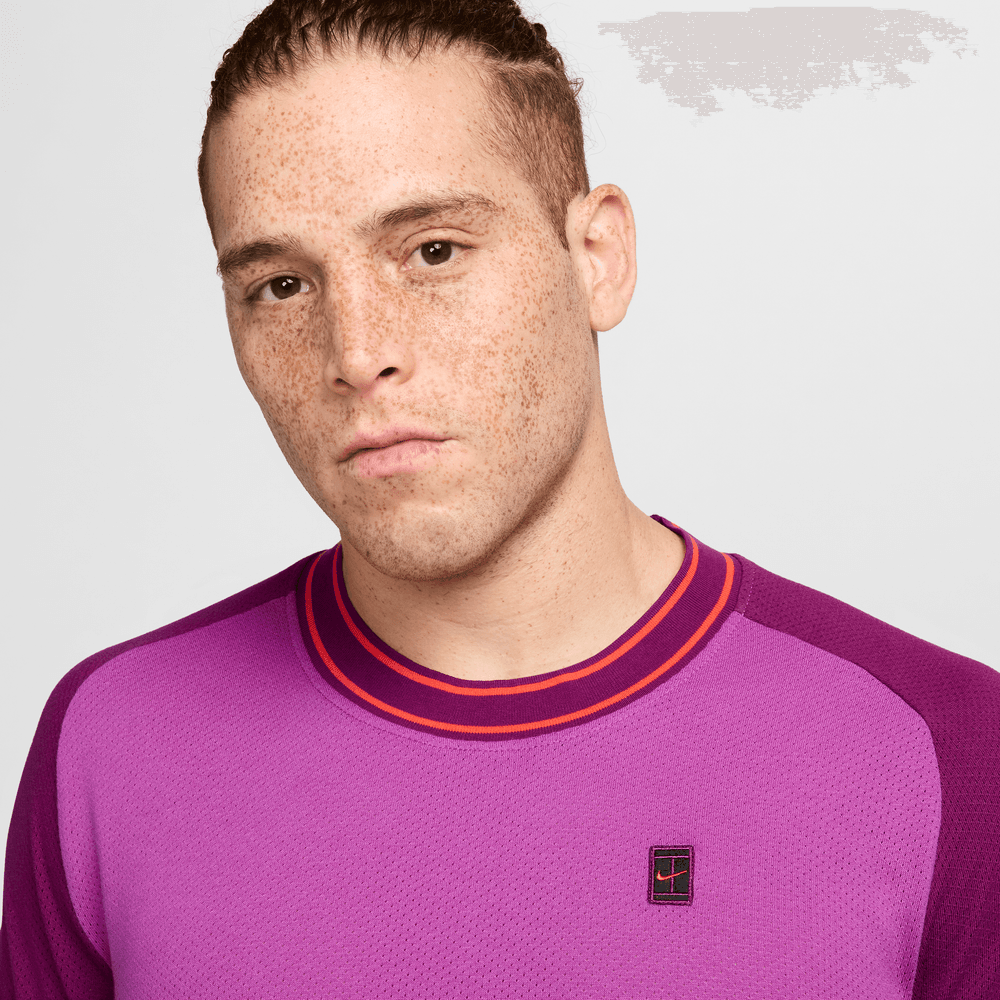 NikeCourt Heritage Kısa Kollu Erkek Tenis Üstü