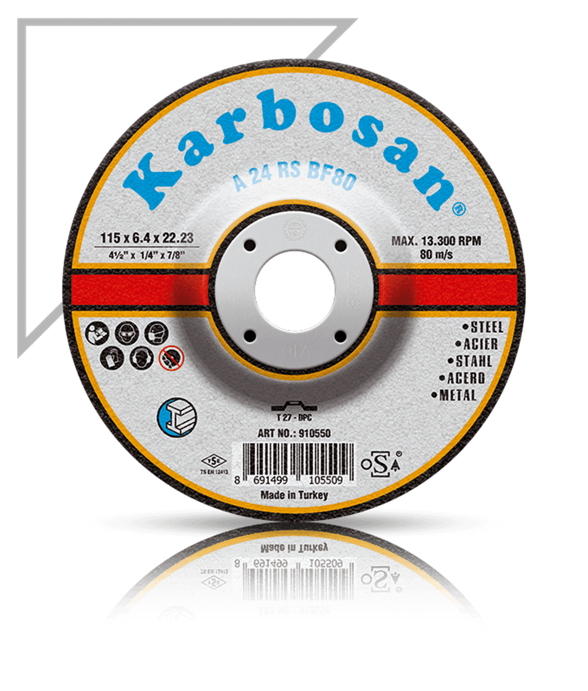 Karbosan 100 x 6.4 x 22.23 Metal Çapakalma Diski, A 24 RS BF80 (910540)