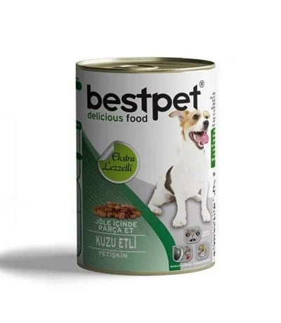 Bestpet Jöle İçinde Parça Kuzu Etli Konserve Yetişkin Köpek Maması 415 G