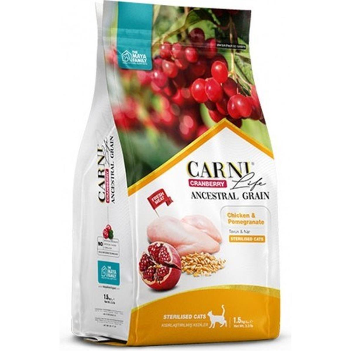 Carni Life Cranberry Tavuk ve Narlı Kısırlaştırılmış Kedi Maması 10 KG