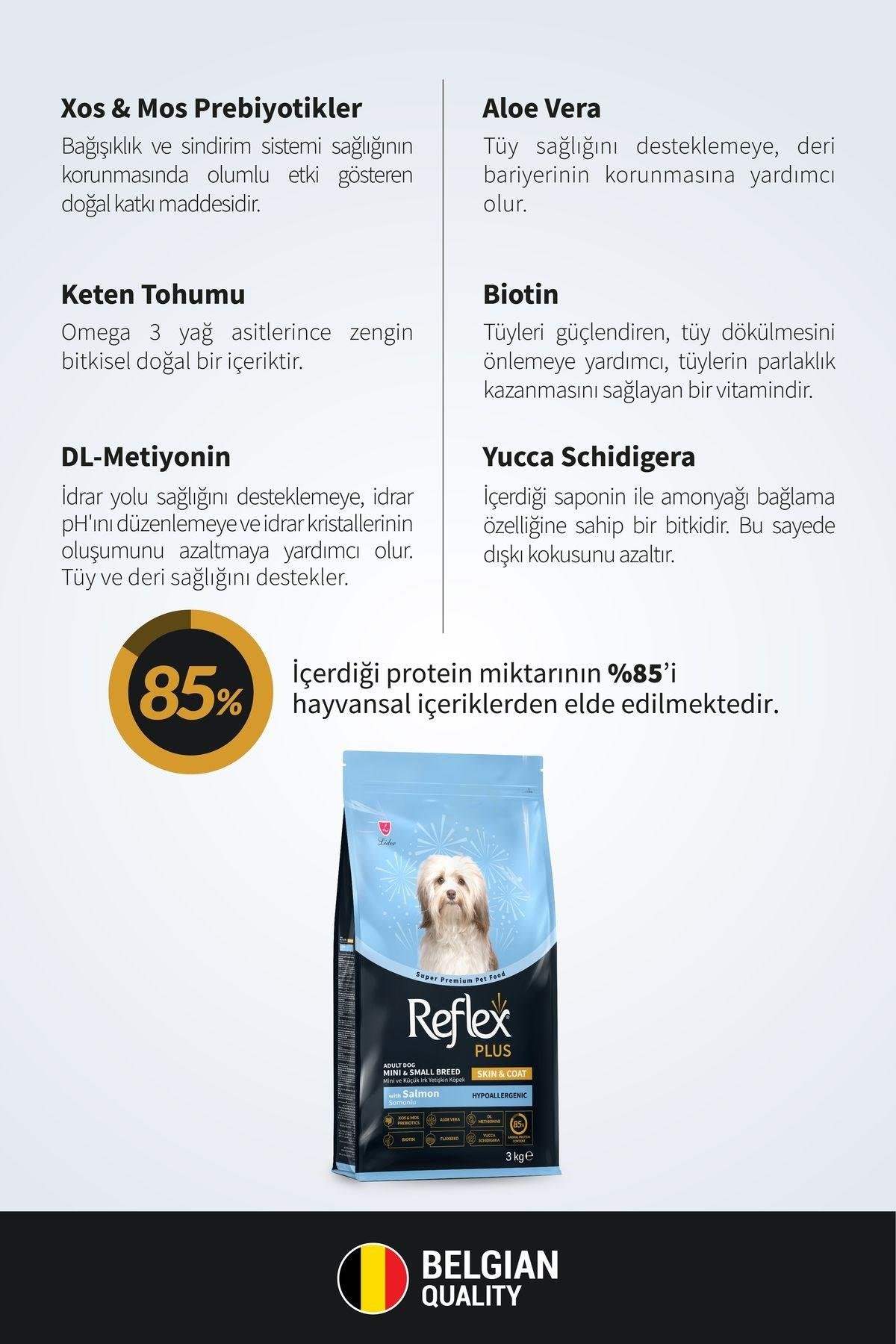 Reflex Plus Skin&Coat Somonlu Mini ve Küçük Irk Yetişkin Köpek Maması 3 Kg