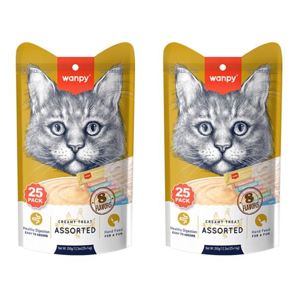 Wanpy Karışık 8 Lezzetli Krema Kedi Ödülü 25X14 gr 2 adet