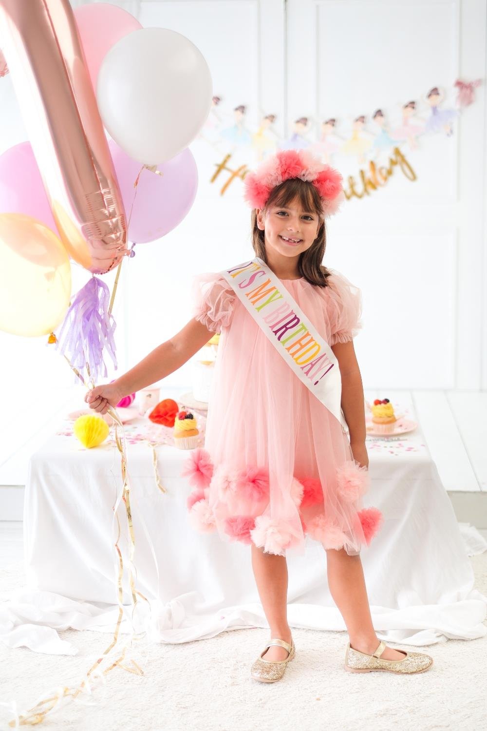 Beyaz  Saten Its My Birthday Doğum Günü Kuşağı