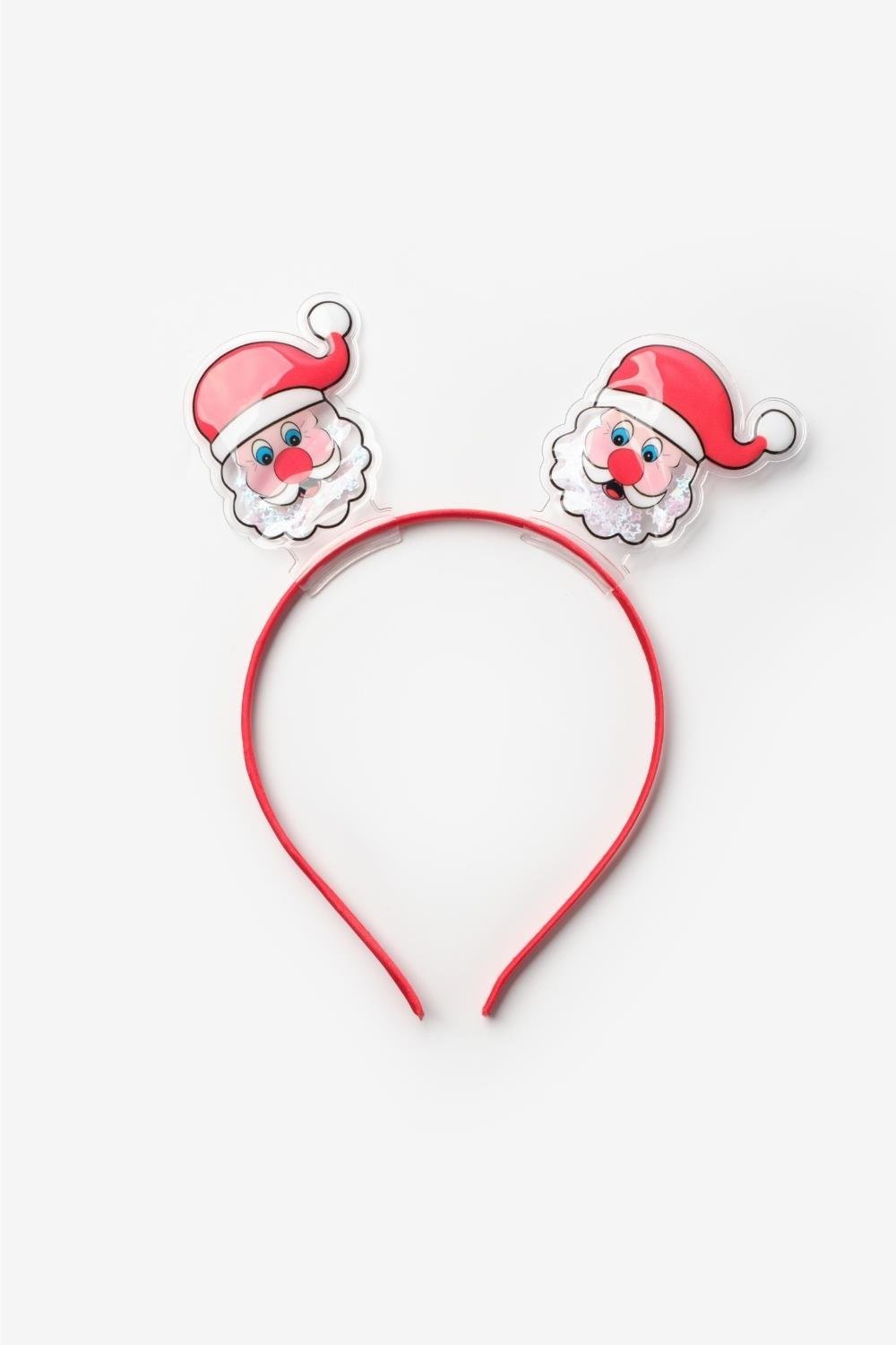 Kırmızı  İkili Noel Baba Kız Çocuk Taç