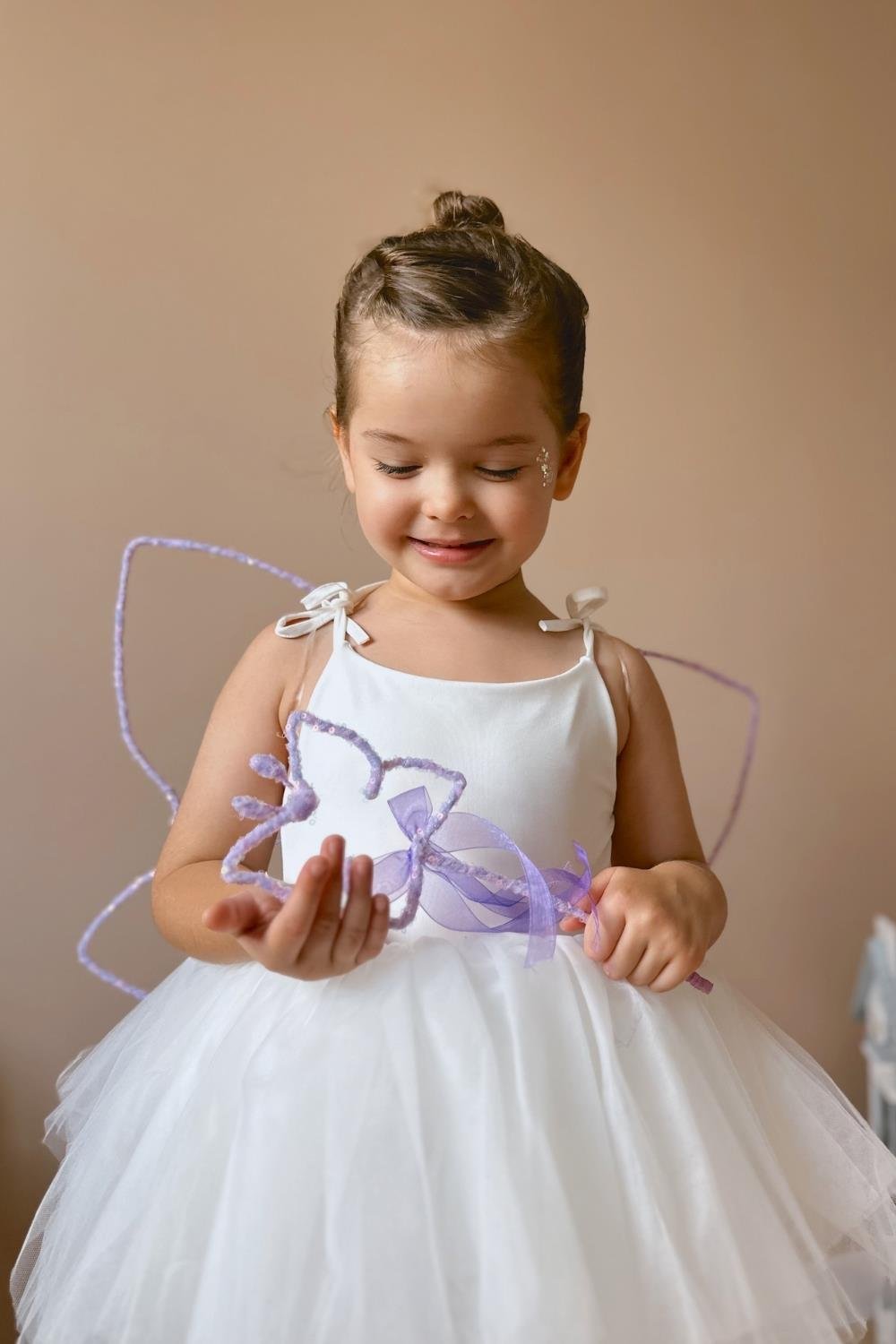 Lilac Sequined Set of 2 Butterfly Wing Wands