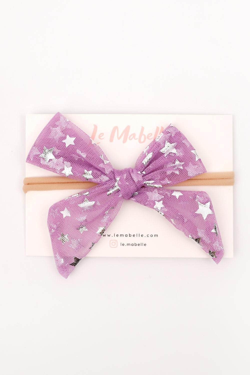Lilac Star Printed Tulle Girl's Hair Band
