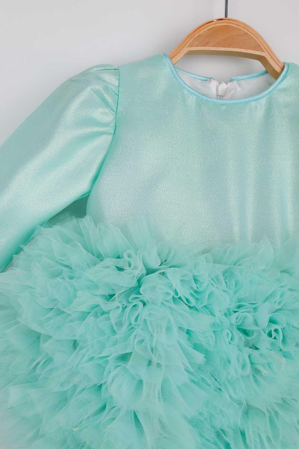 Long Sleeve Mint Tutu Baby Girl Princess Dress - Asel