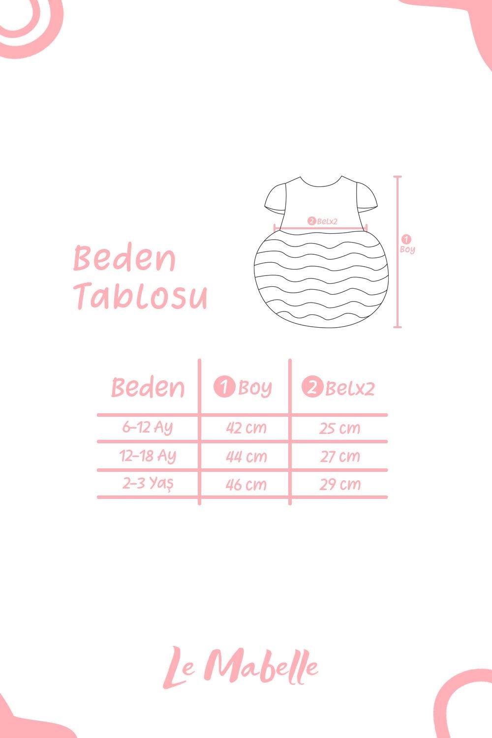 Pembe  Kısa Kollu Tütülü Bebek Prenses Elbise - Lina