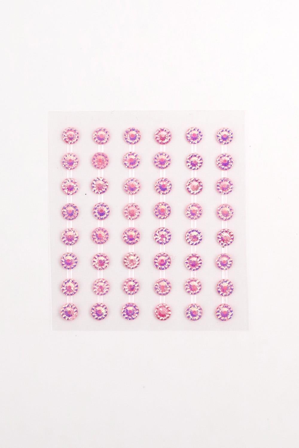 Pembe  Parlak Taş Detaylı Yüz ve Tırnak Sticker