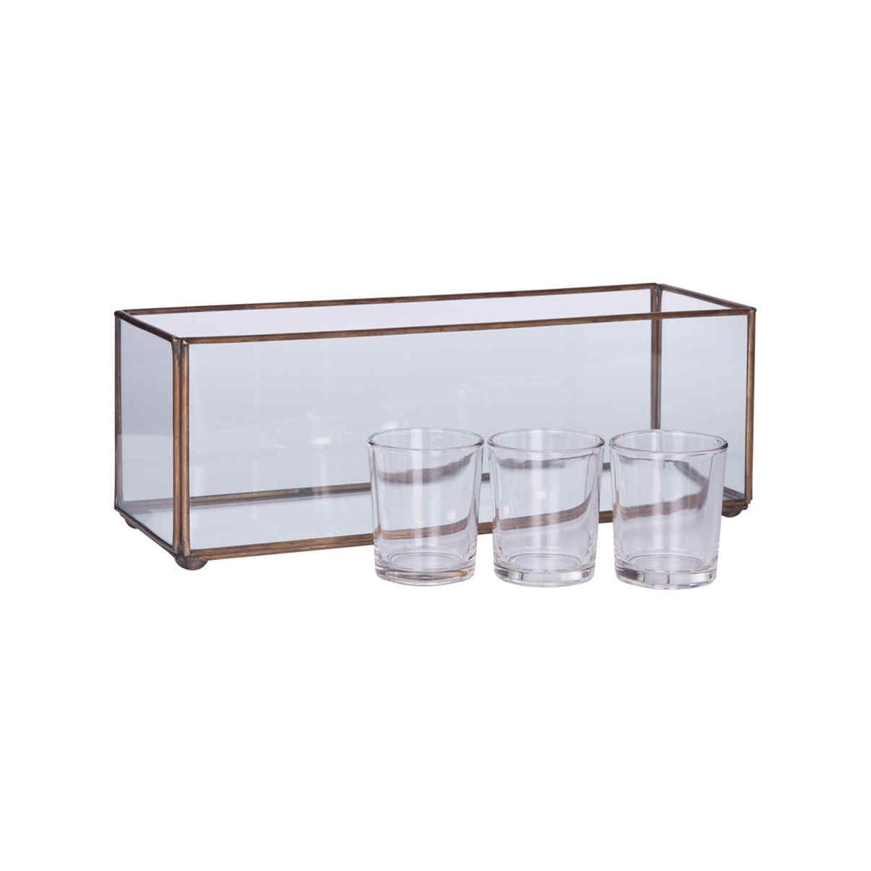 TEALIGHT HOLDER SAREZZO 3 GLASSES 31X11X11H
