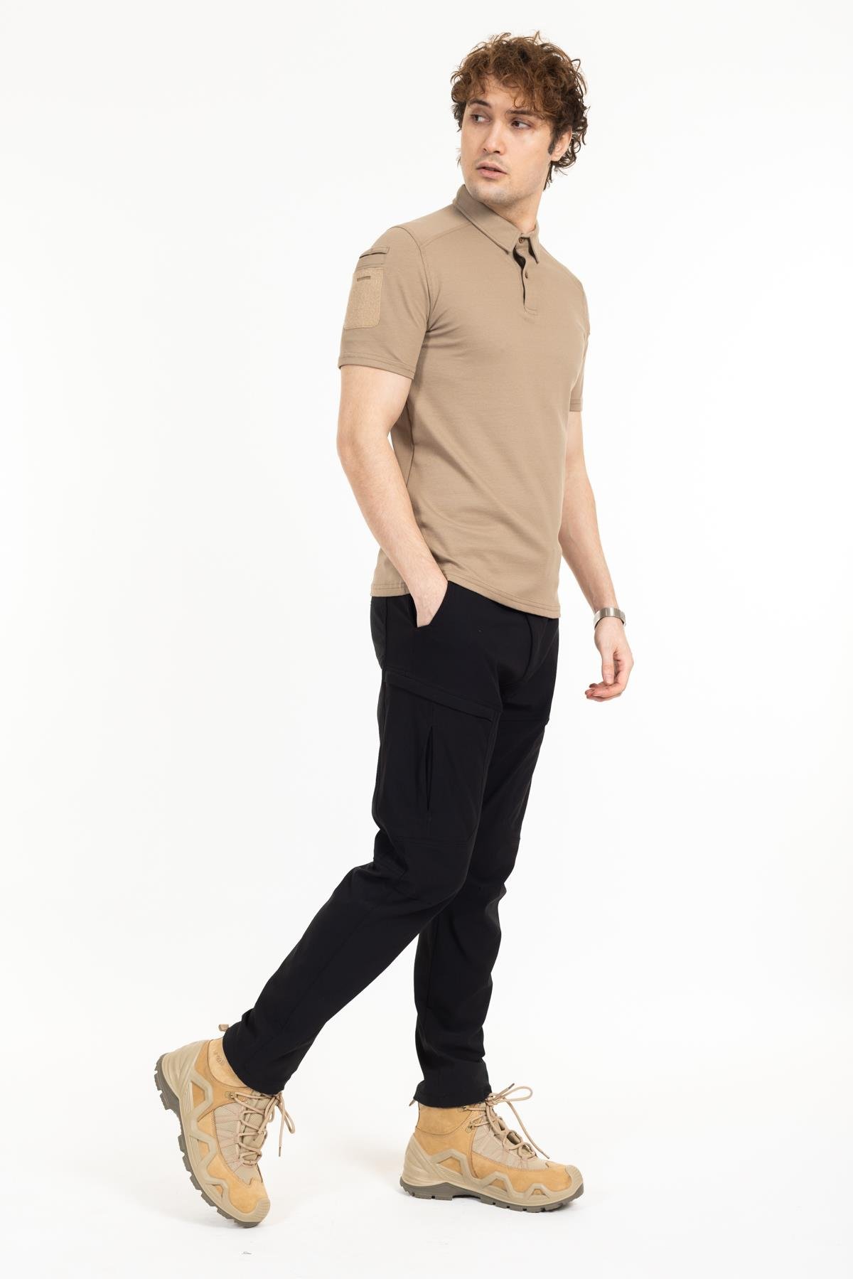 AKN 22012 POLO YAKA TAKTİK T-SHIRT-BEJ
