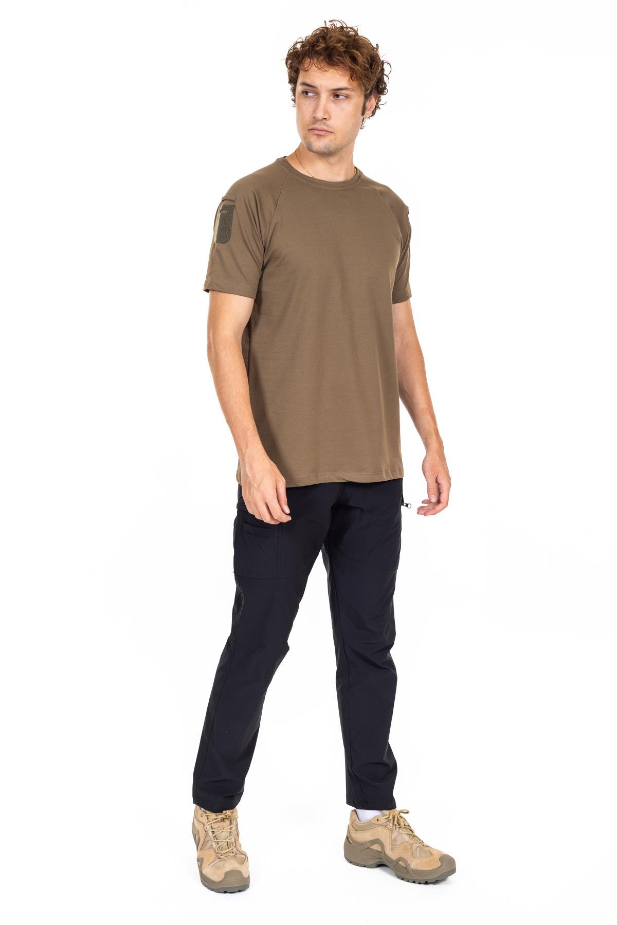 AKN BİSİKLET YAKA KISA KOLLU TAKTİK T-SHIRT-HAKİ