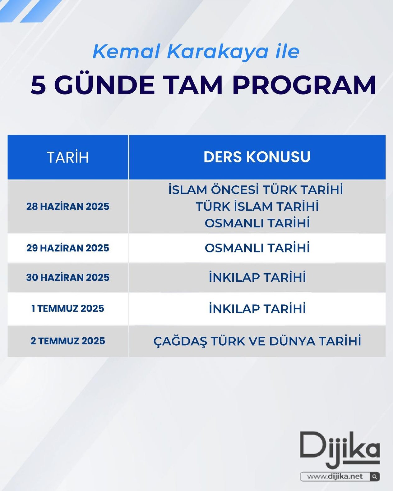 MEB - AGS TARİH 5 GÜNDE TAM PROGRAM
