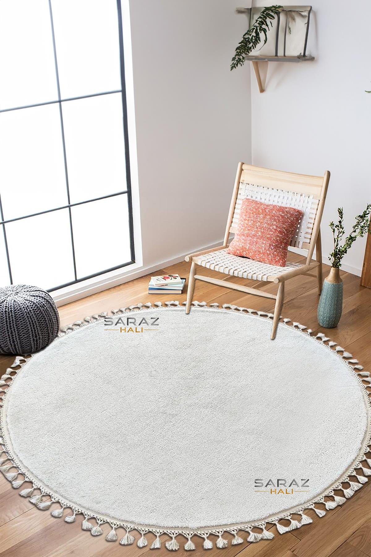 SARAZ HALI Yuvarlak Comfort Puffy Beyaz Ponpon Saçaklı Yıkanabilir  - Puffy Halı - Halı Modelleri ve Fiyatları & Yeni Model Halılar - Tüm Siparişlerde Kargo Bedava - SARAZ HALISaraz HalıSARAZ HALI Yuvarlak Comfort Puffy Beyaz Ponpon Saçaklı Yıkanabilir 