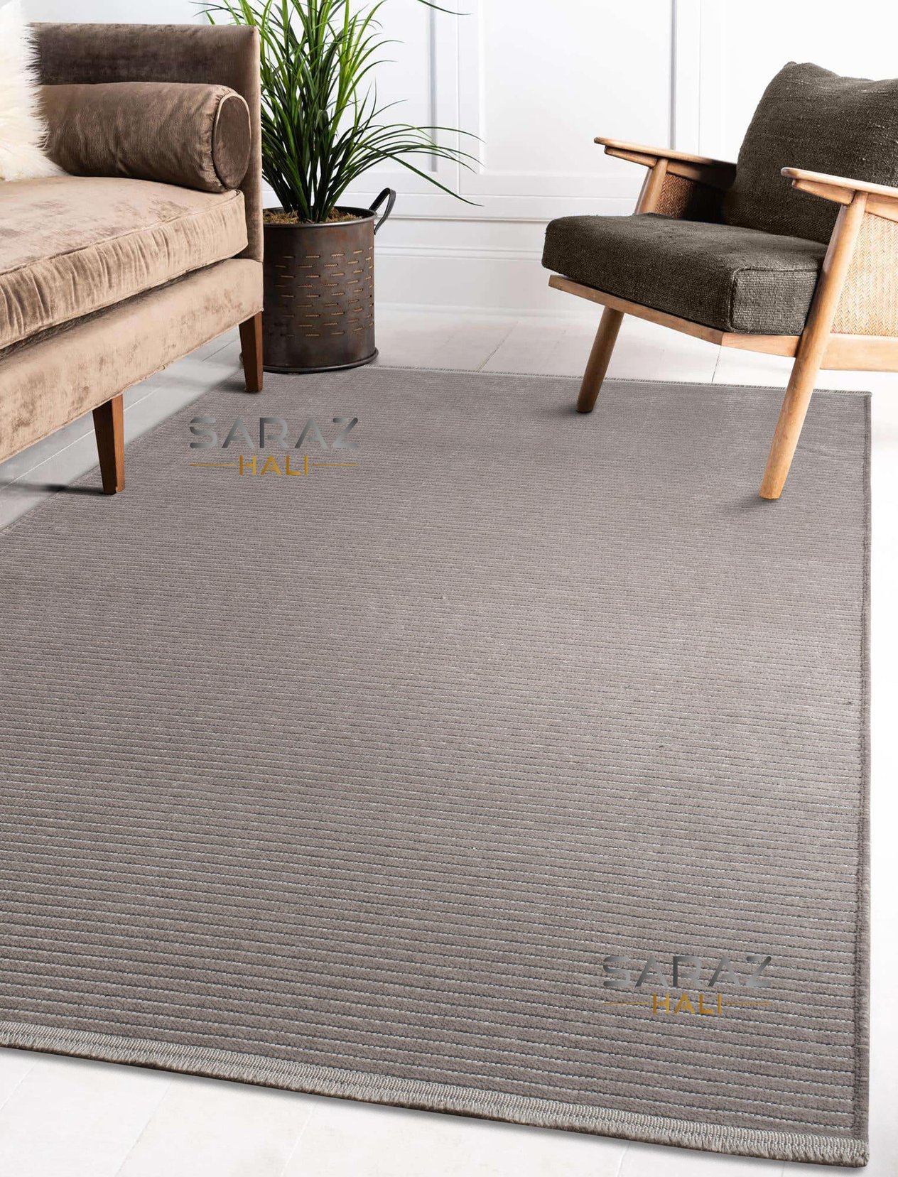 TİCİMAXSARAZ HALISaraz Halı Şönil Kilim Düz Desen Bej
