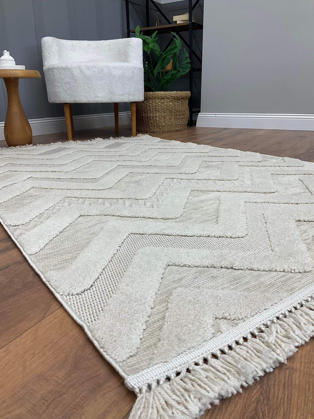TİCİMAXSARAZ HALITasarım Serisi Zigzag Desen Bej