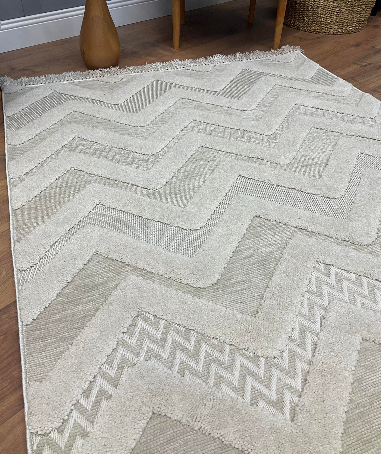 TİCİMAXSARAZ HALITasarım Serisi Zigzag Desen Bej