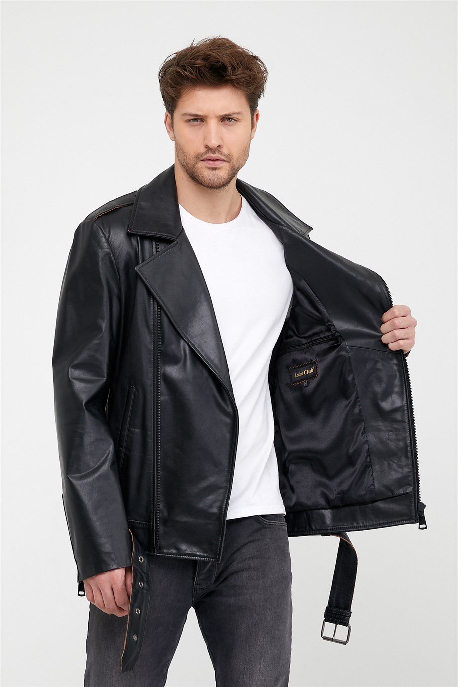 Siyah Biker Deri CeketCeket