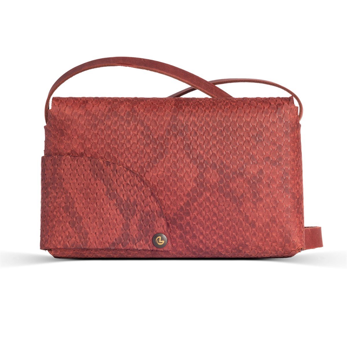 Tirski, Snake Printed Yoku Bag In Burgundy