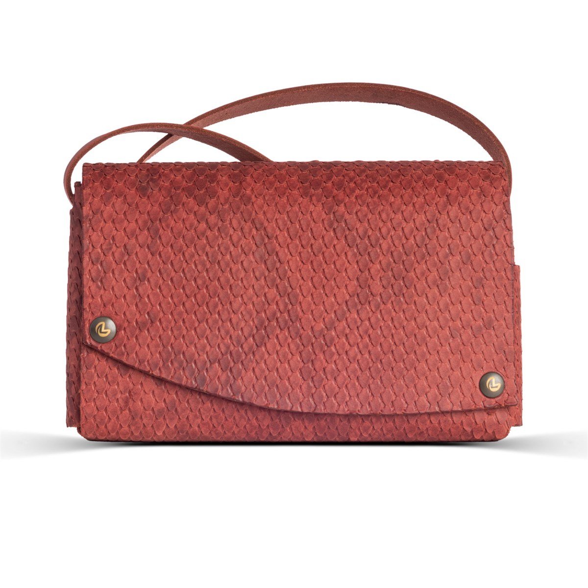 Tirski, Snake Printed Yoku Bag In Burgundy
