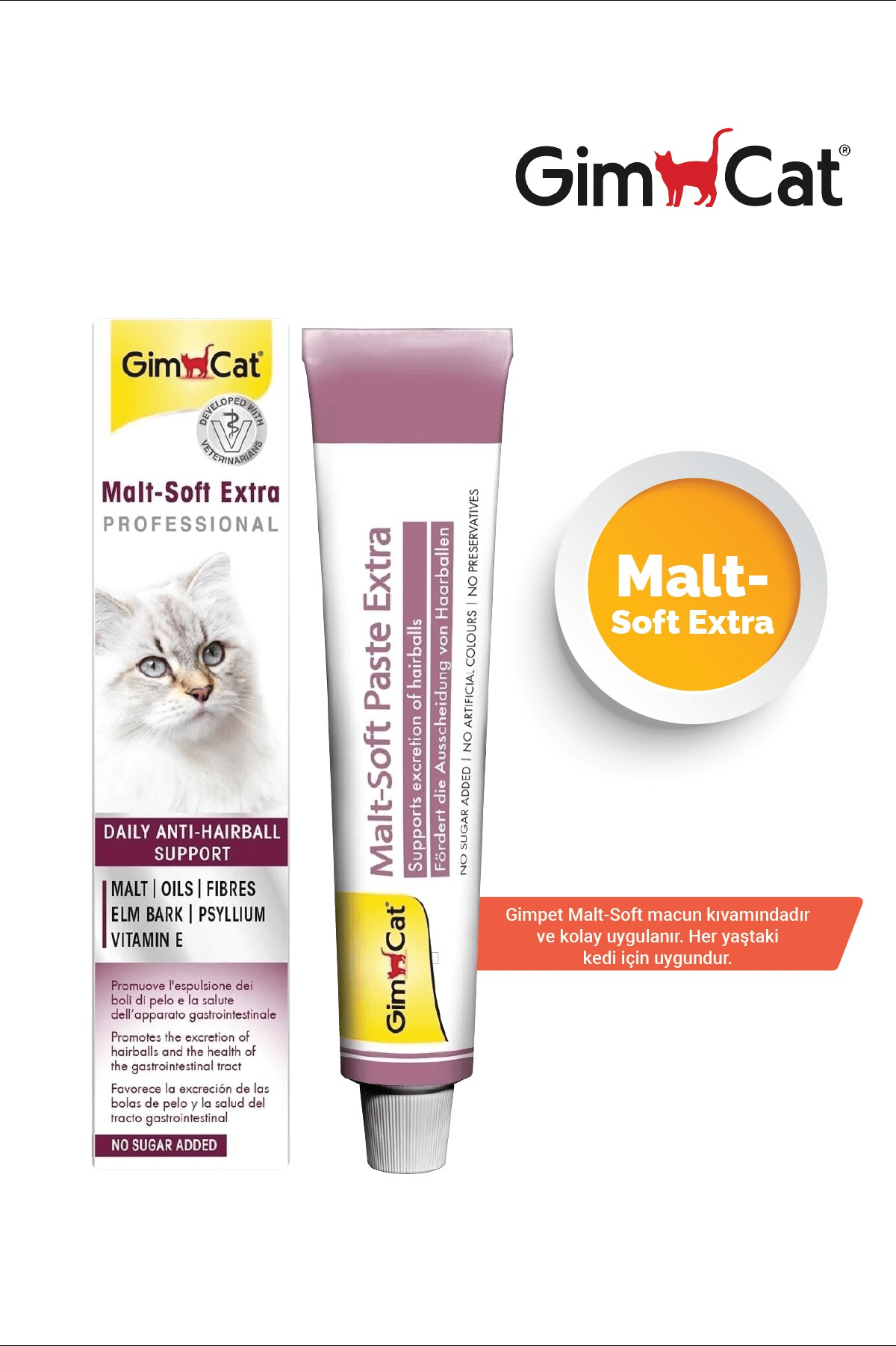GimCat Malt-Soft Extra Tüy Yumağı Önleyici Kedi Macunu 20 Gr