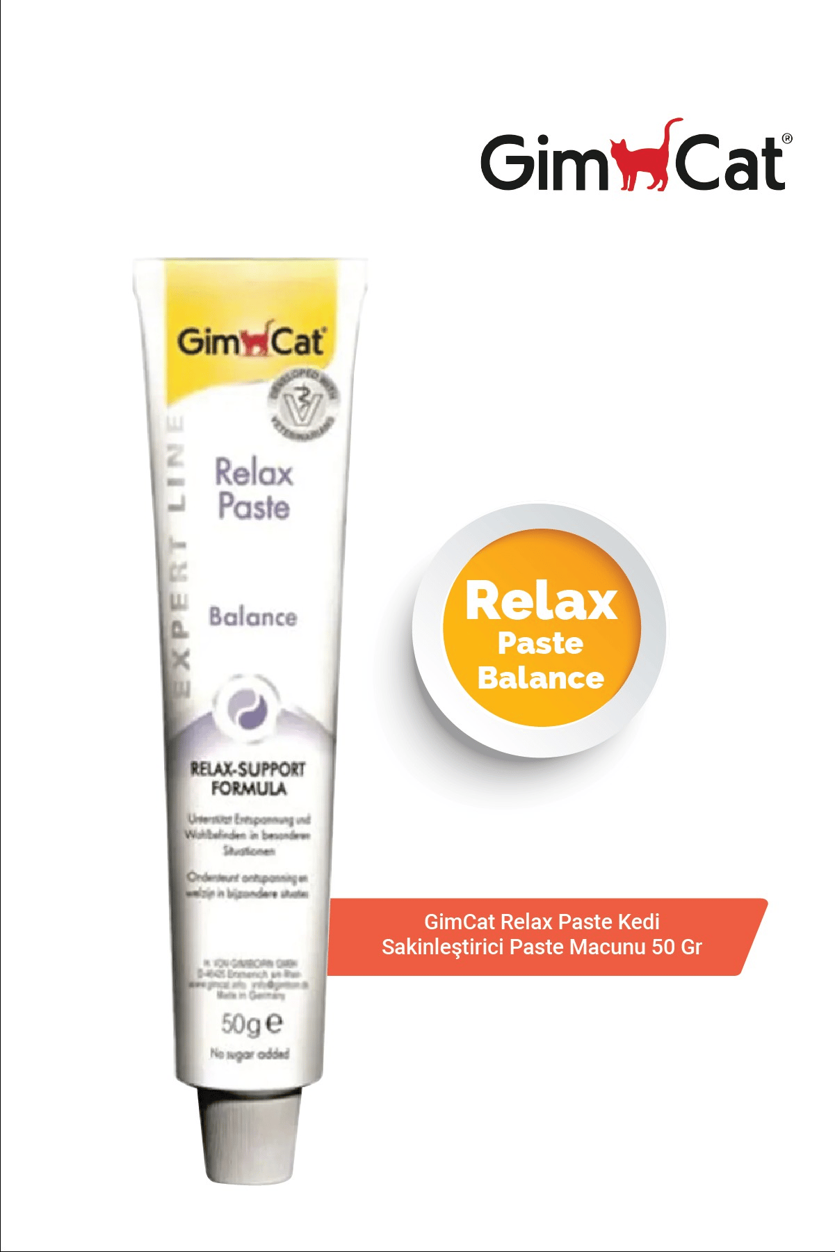 GimCat Relax Rahatlatıcı Şekersiz Kedi Macunu 50 gr