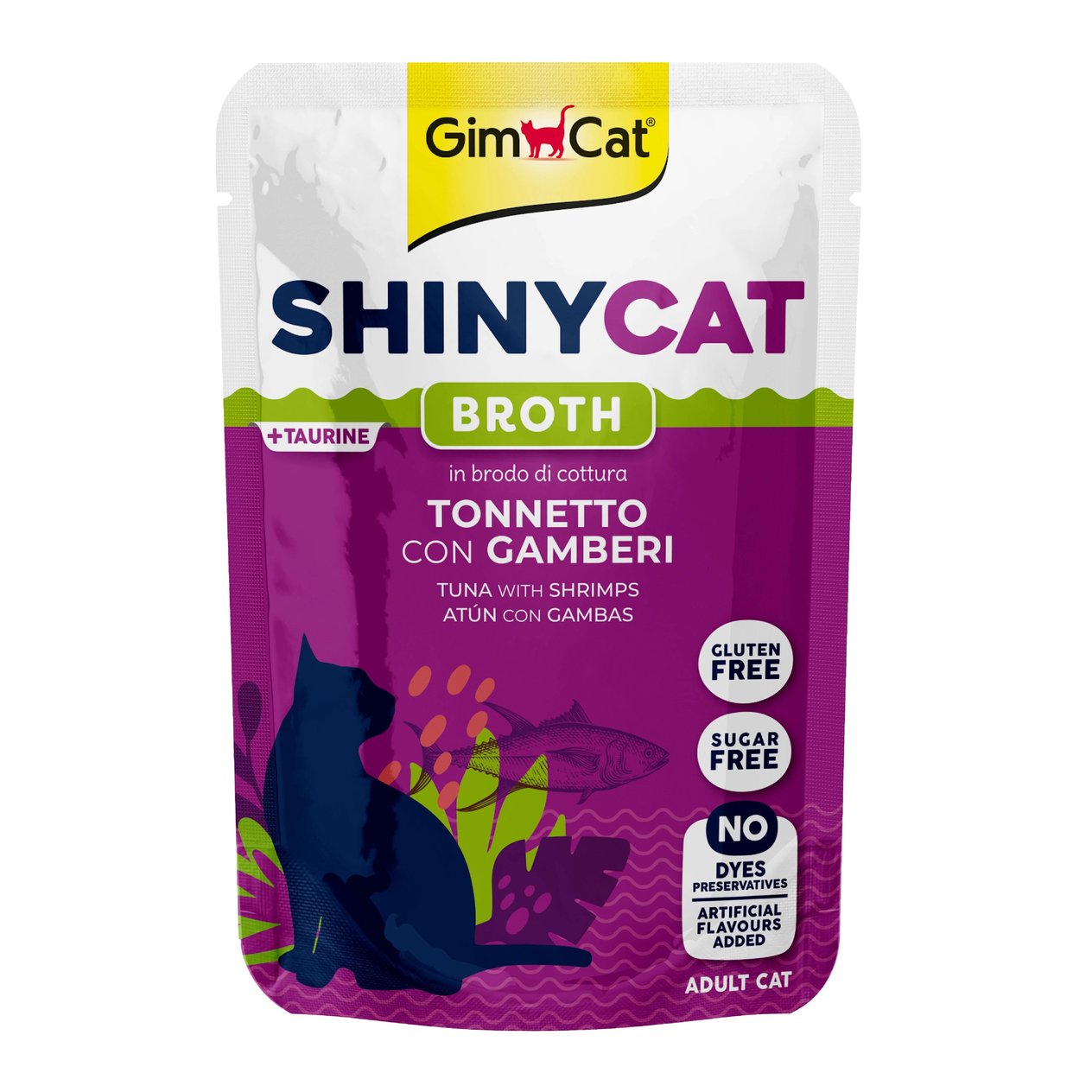 GimCat Shinycat Broth Ton Balığı ve Karides 70 Gr