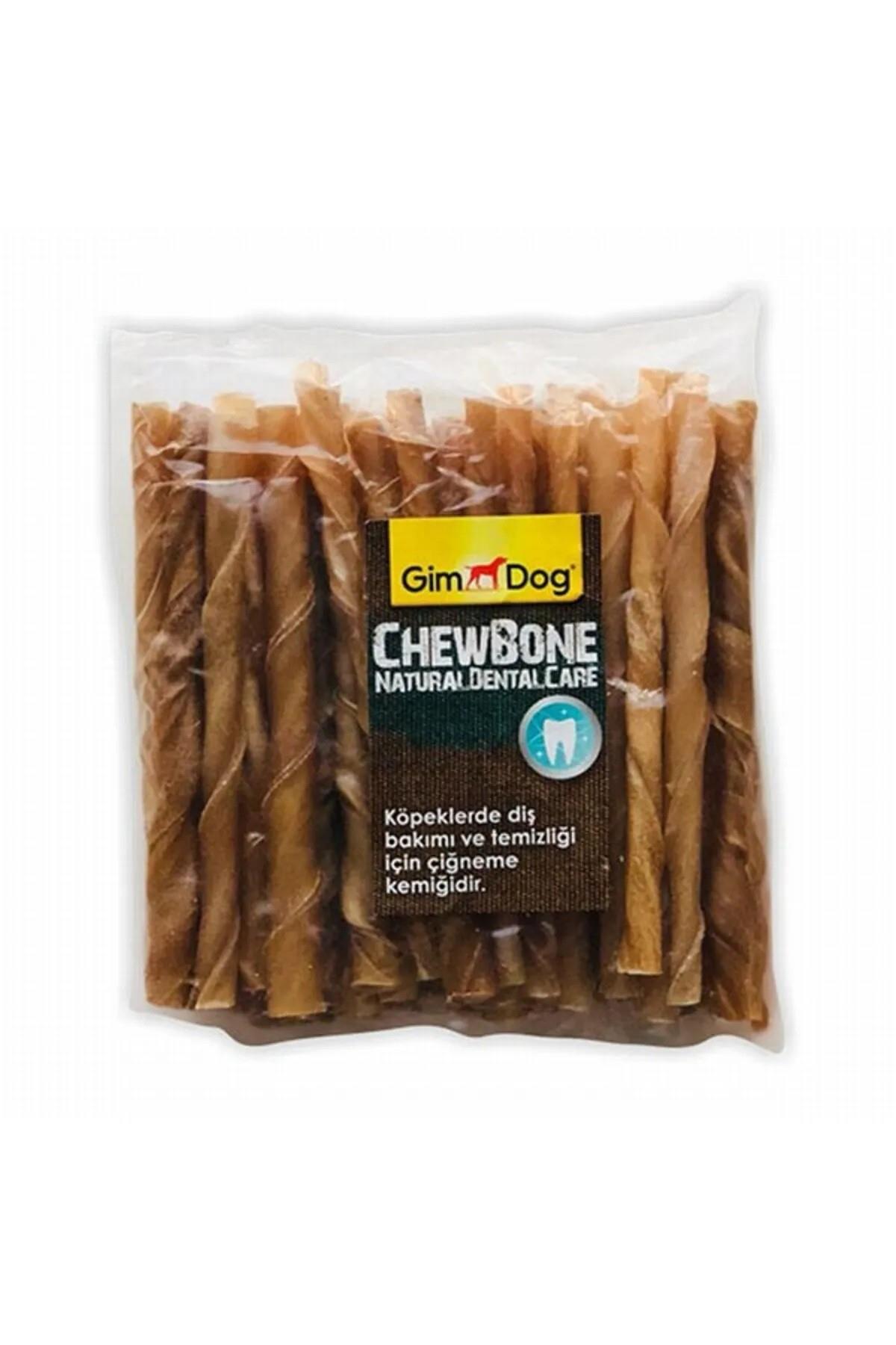 GimDog Chew Bone Natural Dental Care Köpekler için Burgu Çubuk 50 li 300 Gr