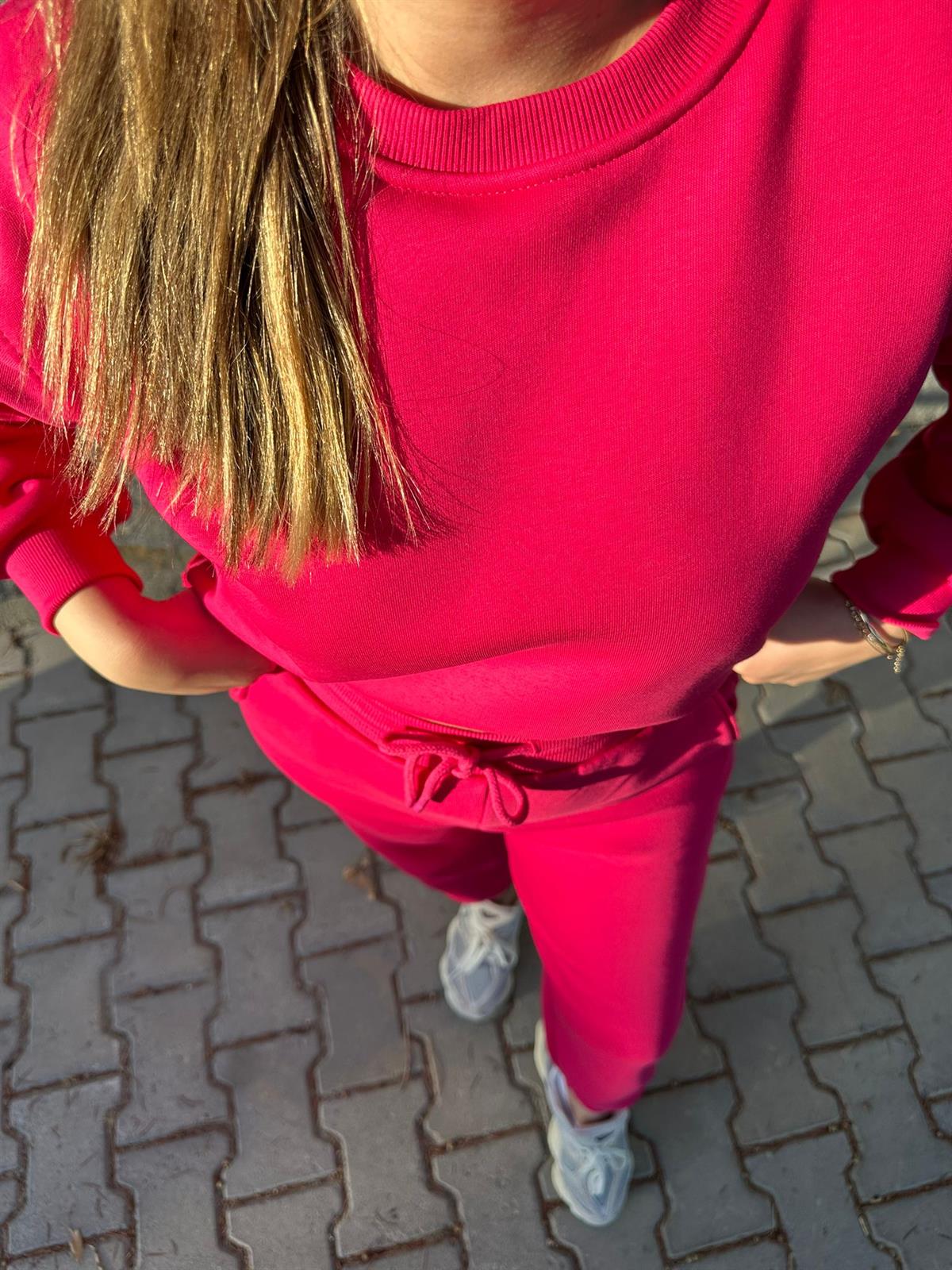 Fuşya Crop Eşofman Takımı | StrawberryWear