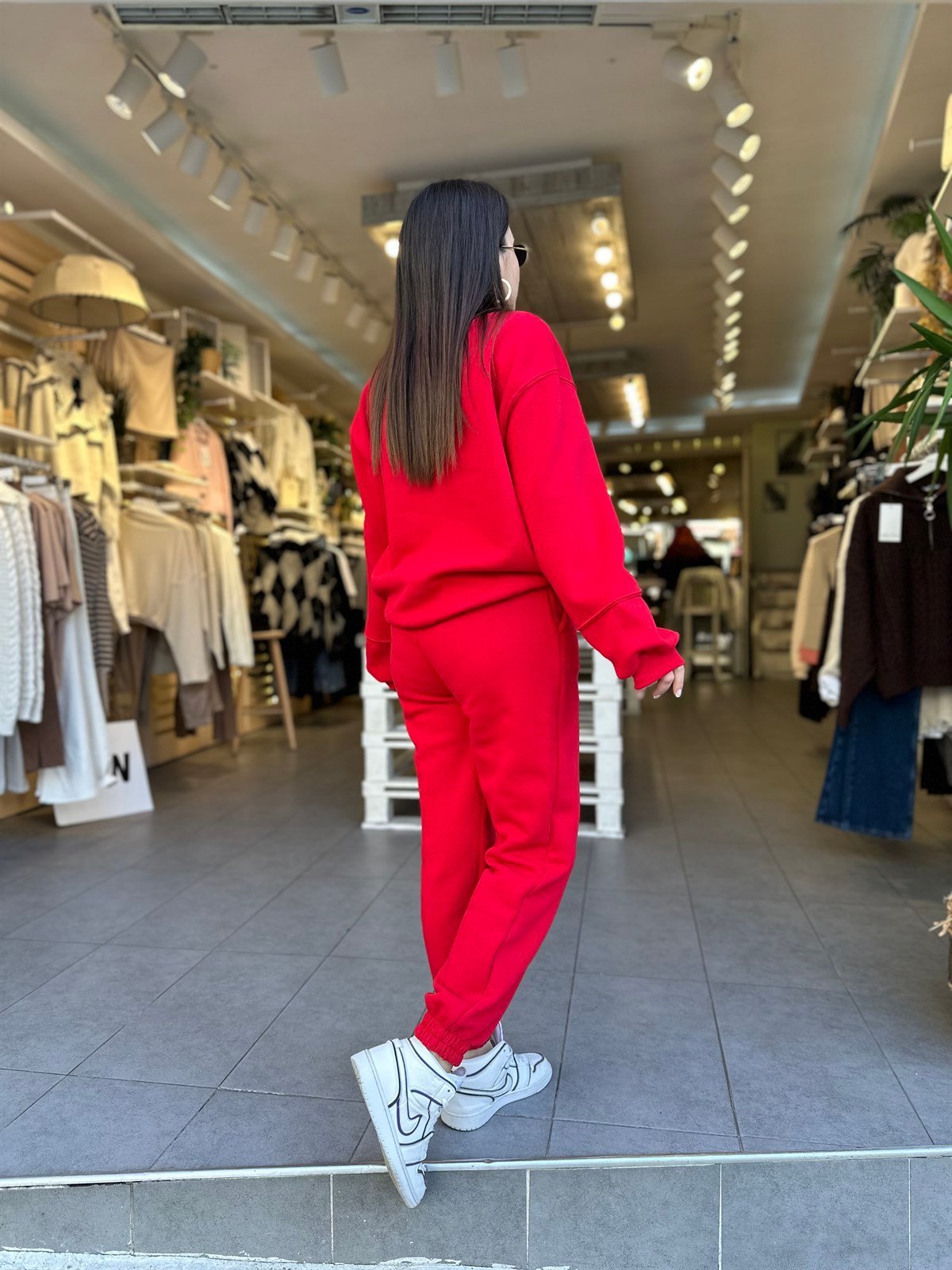 Kırmızı Lastik Paça Eşofman Takım | StrawberryWear