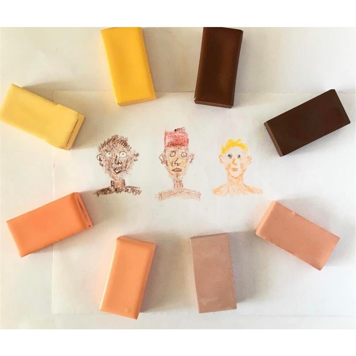 Colorz / Ten Renkleri Doğal Balmumu Sert Blok Pastel Boya Seti 6'lı