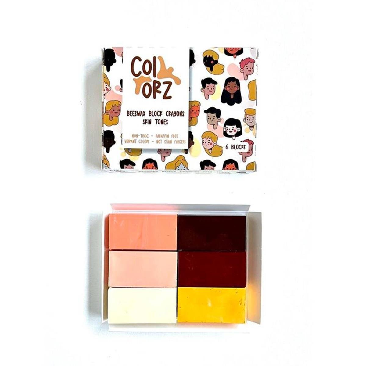Colorz / Ten Renkleri Doğal Balmumu Sert Blok Pastel Boya Seti 6'lı