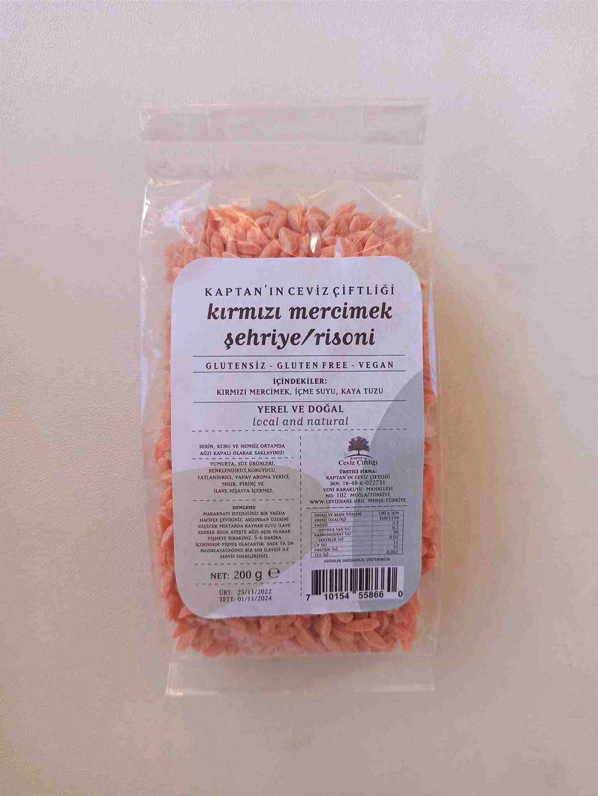 Kırmızı Mercimek Risoni - Arpa Şehriye 200 g