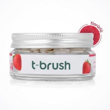 T-Brush Çilek Aromalı Diş Macunu Tableti - Florürlü