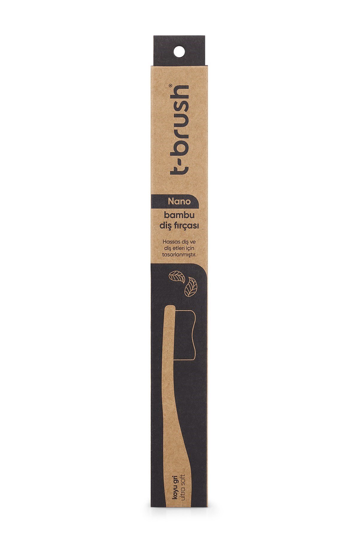 T-Brush Nano Bambu Diş Fırçası - Koyu Gri