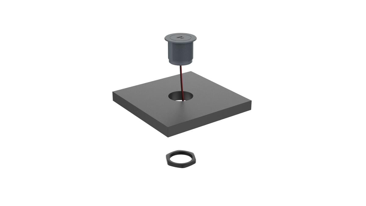Metalline® Circular-Line Modüler Hızlı Şarj Kutusu USB-C-Siyah