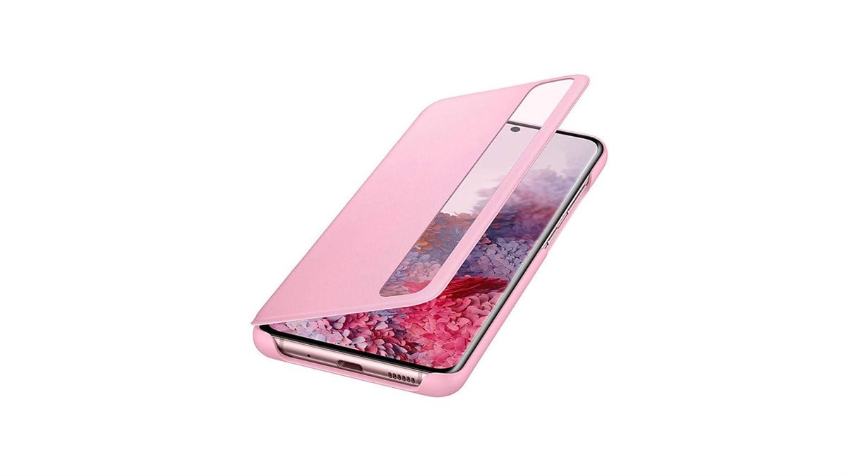 Samsung Galaxy S20 Clear View Kılıf Pembe EF-ZG980CPEGWW