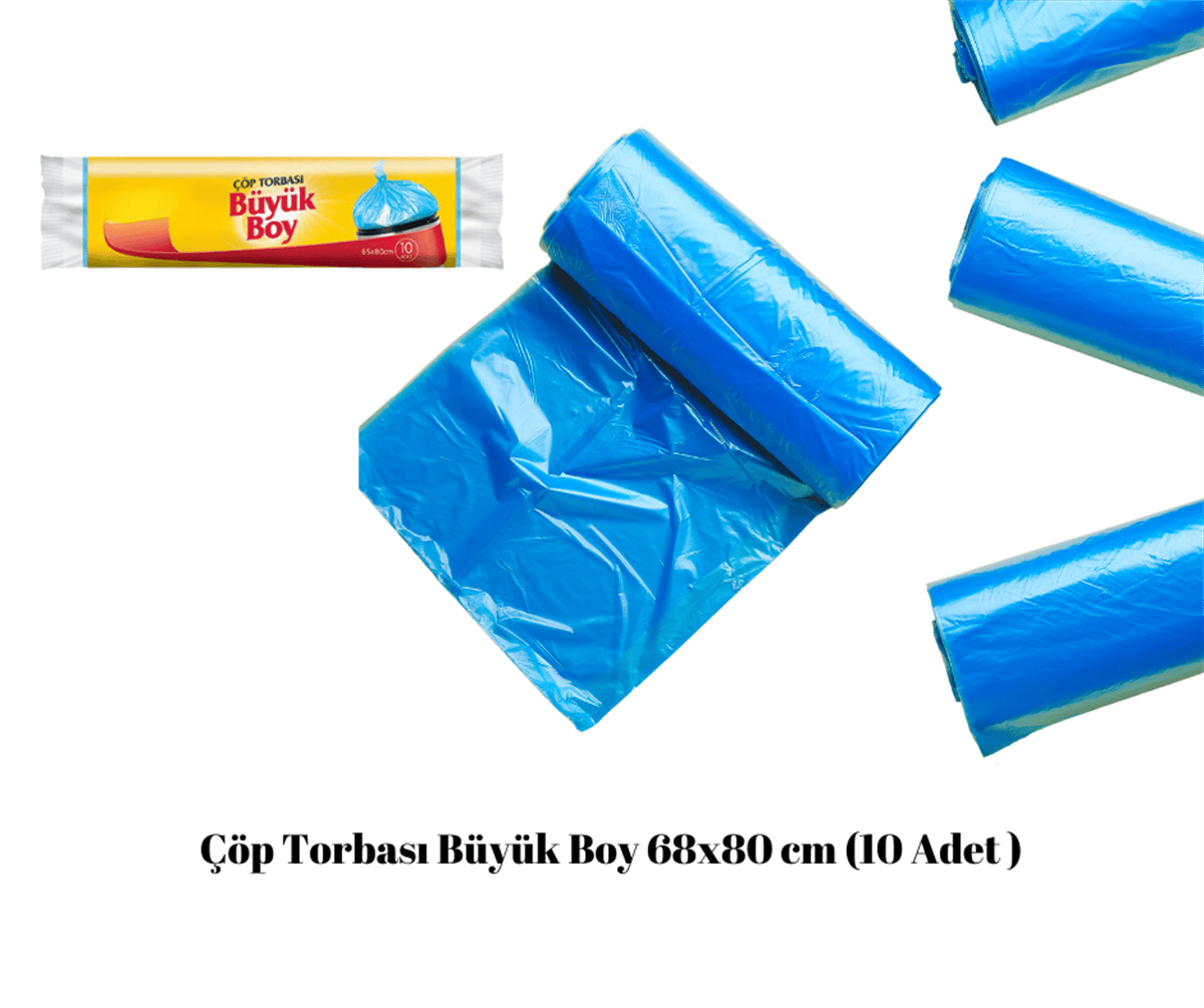 Çöp Torbası Büyük Boy  68x80 cm (10 Adet )