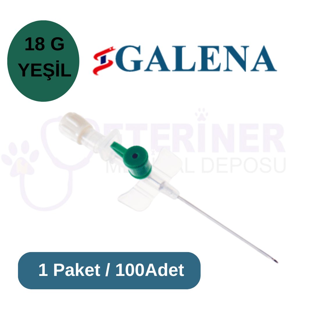 Galena Branül (ıntraket)  100 lü Paket 18G Yeşil