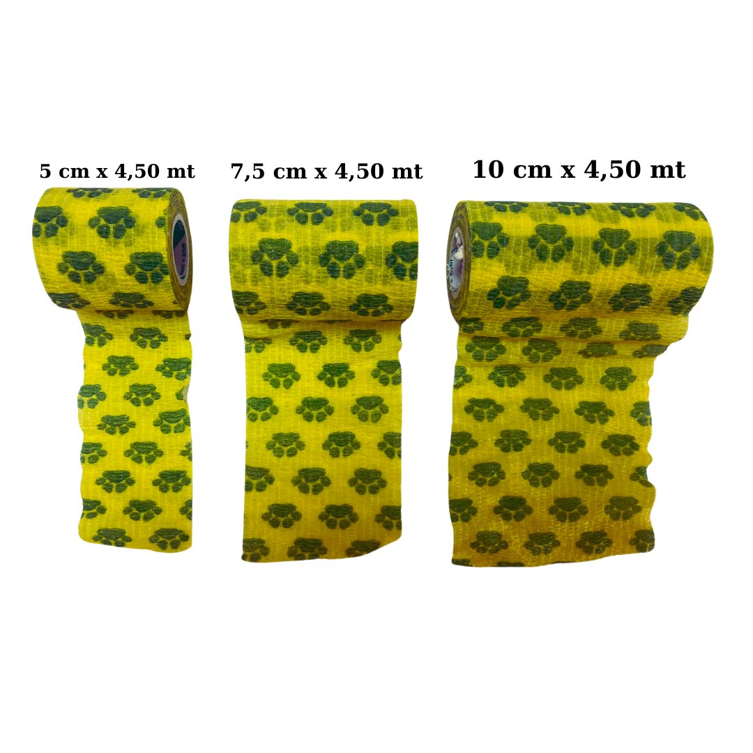 Kendinden Yapışkanlı Pati Desenli Bandaj Mavi 5 cm x 4,5 mt