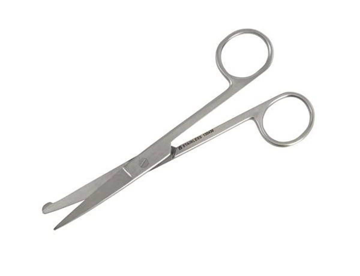 Kruuse  Veteriner Makas. 14 cm. Bir Ucu Düğmeli