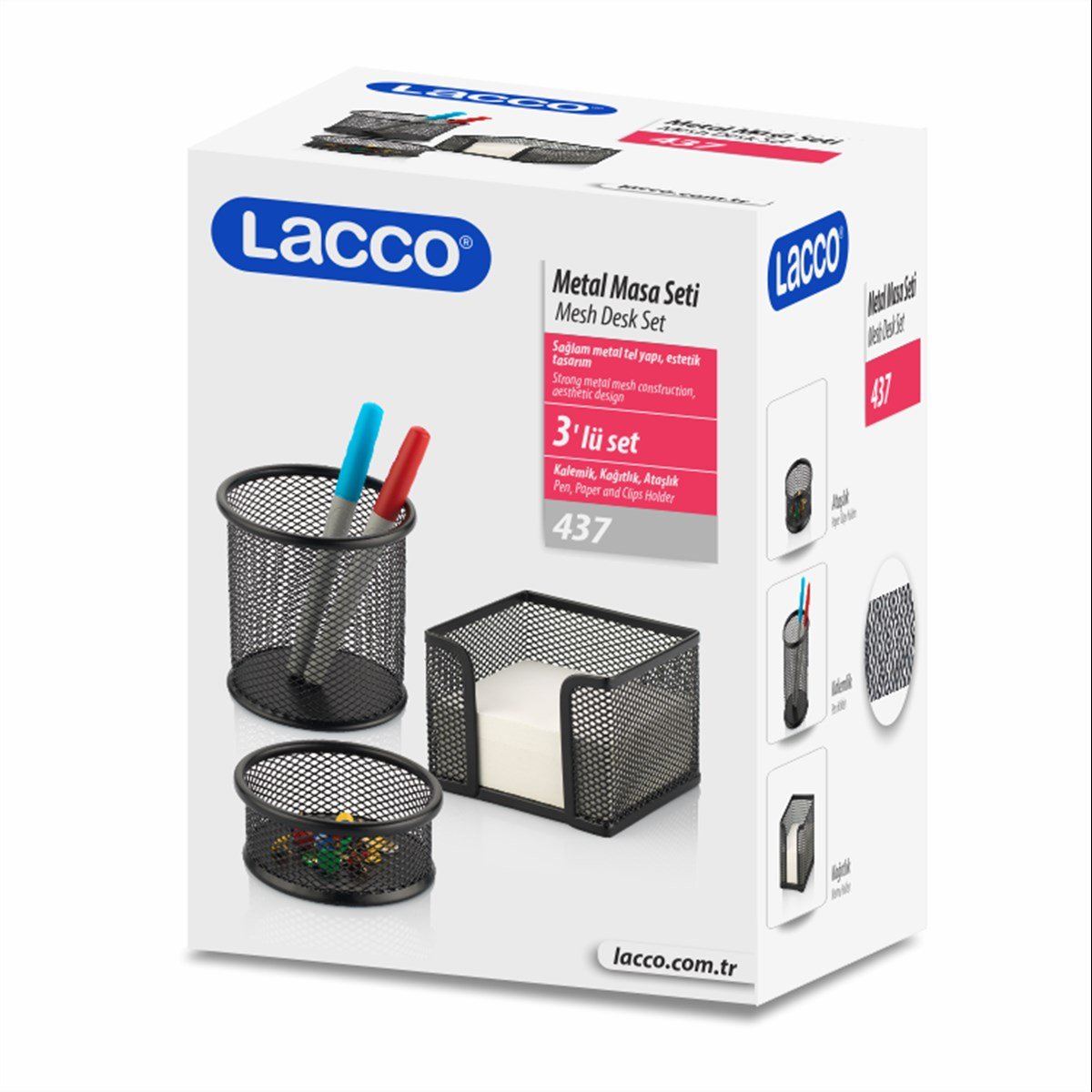 Lacco Metal Masa Seti 3'lü